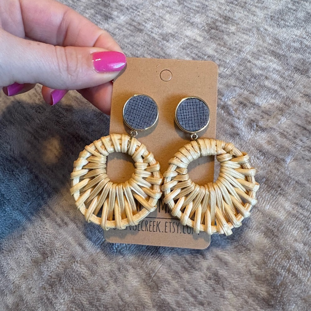 Rattan earrings